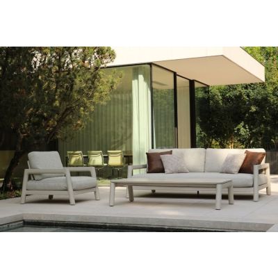 Moretti loungeset met loungebank met verstelbare zitdiepte en loungestoel (3-dlg) - Mokka