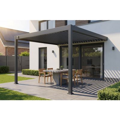 Lamellen overkapping wandmodel - 3,6x4 m. - Aluminium - Antraciet - Advance