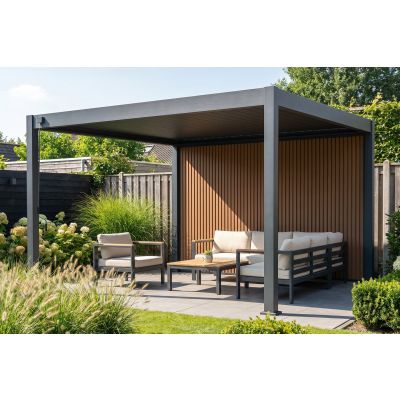 Lamellen overkapping - 3,6x4 m. - Aluminium - Antraciet - Advance