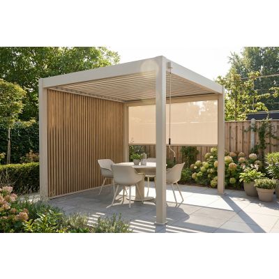 Lamellen overkapping - 3x3 m. - Aluminium - Zand - Move