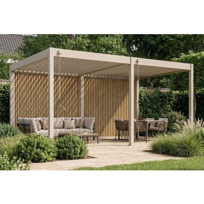 Lamellen overkapping - 5,3x3 m. - Aluminium - Zand - Move