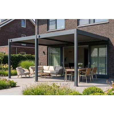 Lamellen overkapping wandmodel - 3,6x5,3 m. - Aluminium - Antraciet - Advance
