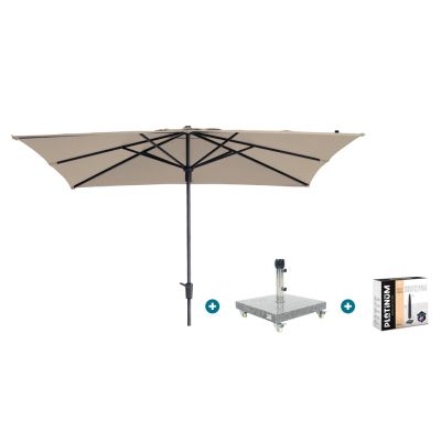 Madison Syros Luxe stokparasol 280x280 cm. - Ecru met Sevilla voet en hoes