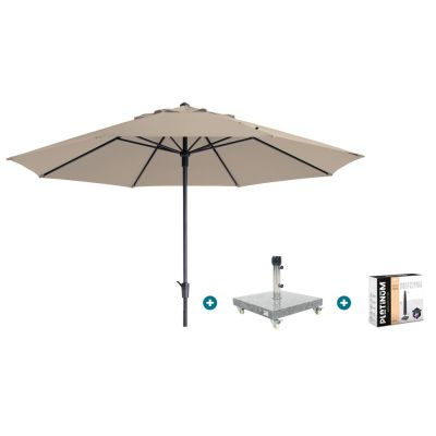 Madison Timor Luxe stokparasol Ø400 cm. - Ecru met Sevilla voet en hoes