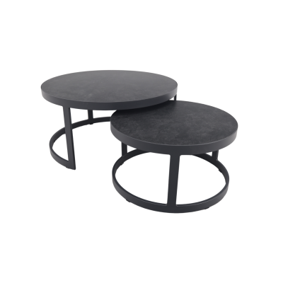 Rhodos koffietafel - set van 2 - antraciet 