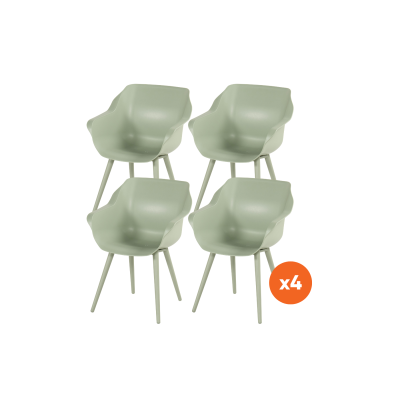 Set van 4 - Hartman Sophie Studio dining kuipstoel - Soft green