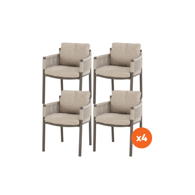 Set van 4 - 4SO Savanne dining tuinstoel - Terre