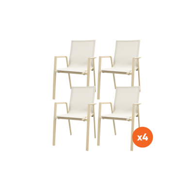 Set van 4 - Atmos stapelbare tuinstoelen - Latte/Beige