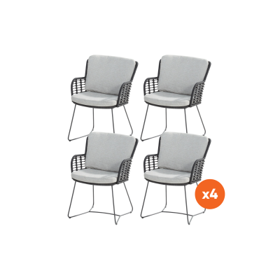 Set van 4 - 4SO Fabrice tuinstoelen - Antraciet