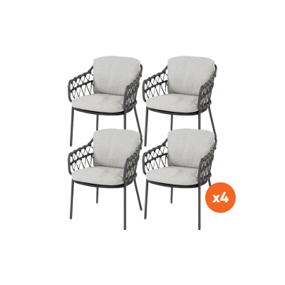 Set van 4 - 4SO Calpi dining tuinstoelen - Antraciet