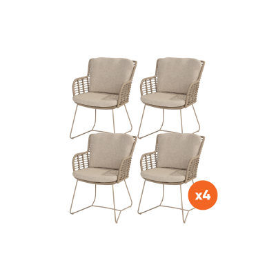 Set van 4 - 4SO Fabrice dining tuinstoel - Latte