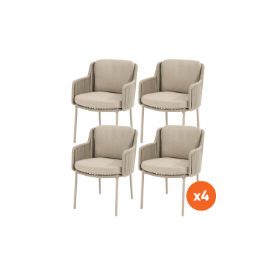 Set van 4 - 4SO Bernini dining tuinstoel - Latte