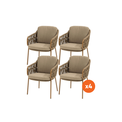 Set van 4 - 4SO Biarritz dining tuinstoel - Amber