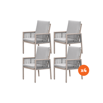 Set van 4 - GI Decala rope dining tuinstoelen - Zand