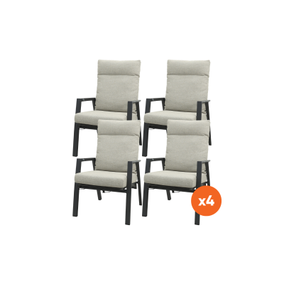 Set van 4 - Lagos verstelbare dining tuinstoel - Antraciet