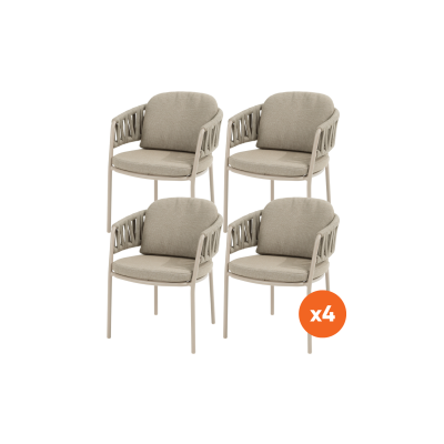 Set van 4 - Taste Calma dining tuinstoel - Latte