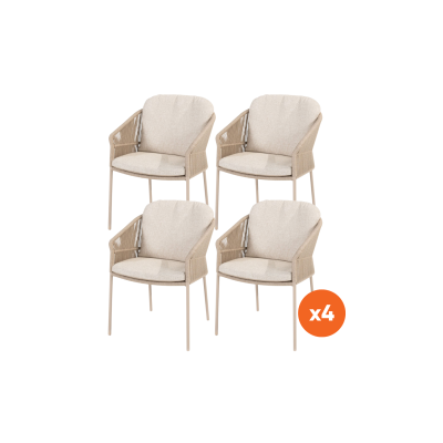 Set van 4 - Taste Florence dining tuinstoel - Latte