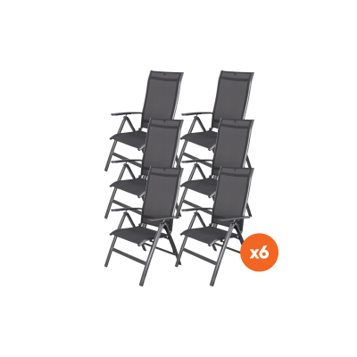 Set van 6 - Kettler Legato Curve aluminium standenstoel