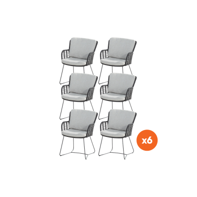 Set van 6 - 4SO Fabrice tuinstoelen - Antraciet