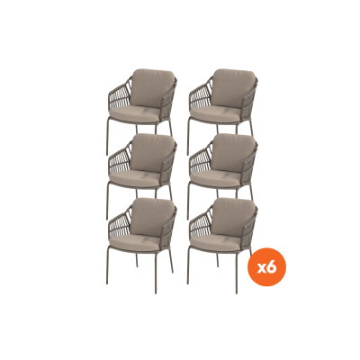 Set van 6 - 4SO Capalbio dining tuinstoel - Terre