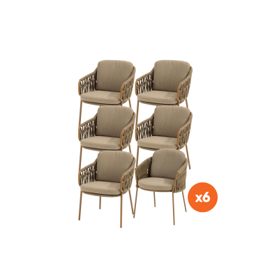 Set van 6 - 4SO Biarritz dining tuinstoel - Amber