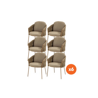 Set van 6 - 4SO Molina dining tuinstoel - Amber