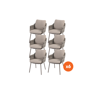 Set van 6 - Taste Cannes dining tuinstoel - Terre