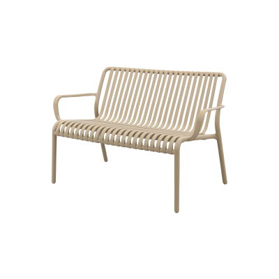 Stripe loungebank 2-zits - Taupe 