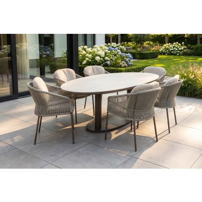 Taste Florence/Lecce organische tuinset voor 6 personen 240x120 cm. - Terre