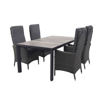 Timber/Kings verstelbare tuinset 180x100 cm. - 5-delig