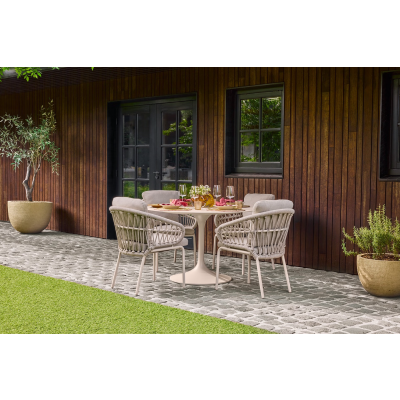 Suns Tosca/Nova ronde tuinset Ø120 cm. (5-delig) - Rope/Zand