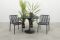 Stripe/Toscara stapelbare bistroset 80x80 cm. - Antraciet/Keramiek