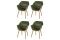 Set van 4 - Hartman Sophie Studio dining armstoel - Moss green - Teak poot