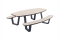 GI Bell (8-persoons) picknicktafel ovaal 220x192cm. - Carbon black/Light Teak look