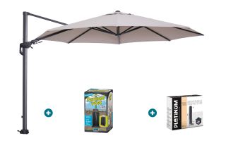 GI Hawaii zweefparasol 350 cm. - Sand - met ingraafvoet en hoes