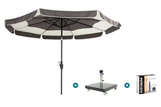 Hartman Tubb stokparasol Ø300 cm. - Donkergrijs met Granada voet en hoes