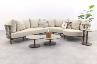 4 Seasons Ezra/Boaz modulaire loungeset met 3-delige tafelset - Latte/Terre