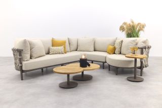 4 Seasons Ezra/Volta modulaire loungeset met 3-delige tafelset - Latte/Terre
