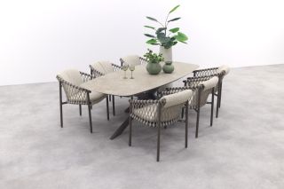 4 Seasons Allora / Prado keramische deens ovale tuinset (7-delig) - terre 
