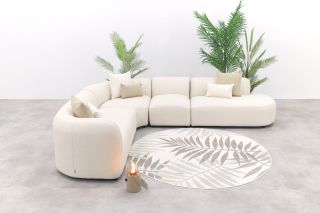 Madeira ronde hoekbank links + tussenelement - Naturel Sunbrella