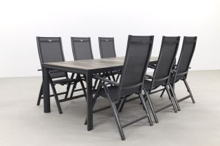 Hartman Roma/Kings verstelbare tuinset antraciet - 220x100 cm. - Keramiek tafelblad