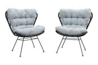 Libelle retro loungestoel - set van 2 - zwart OP=OP