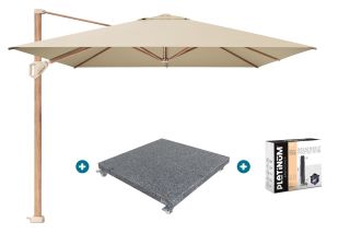 Platinum Challenger Premium T1 4x3 m - Champagne Teak met voet en hoes