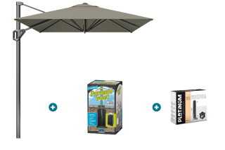 Platinum Voyager zweefparasol T1 3x2 m. - Taupe met ingraafvoet en hoes