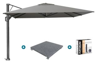 Platinum Beaufort Premium 3,2x3,2 m - Manhattan grey met voet en hoes