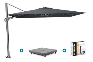 Platinum Nexus T2 zweefparasol 3x3 m. - Faded black - met vulbare voet en hoes