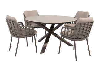 Taste Puglia/Prado 4-persoons ronde dining tuinset Ø130 cm. - Terre