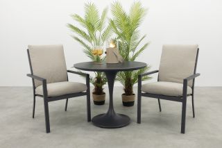 Sergio/Toscara ronde bistroset Ø90 cm. - Zand/Keramiek