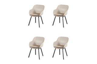 Set van 4 - Hartman Le Soleil Element dining armstoel - Soft Taupe/Black