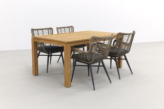 Jasmine natural/Rome brown 170 cm. tuinset - 5-delig